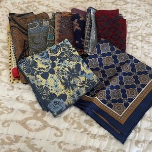 LOT OF DESIGNER MENS POCKET SQUARES